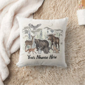 Coussin Amis des animaux de bois personnalisés (Couverture)