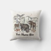 Coussin Amis des animaux de bois personnalisés (Verso)