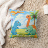 Coussin Amis Dinosaures Colorés Mignons Enfants (Couverture)
