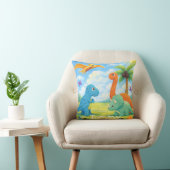 Coussin Amis Dinosaures Colorés Mignons Enfants (Chaise)