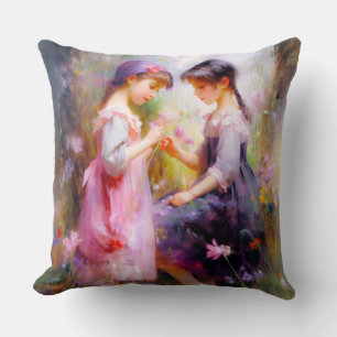 Coussin Amis et fleurs