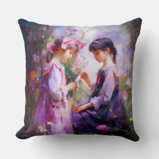 Coussin Amis et fleurs 2