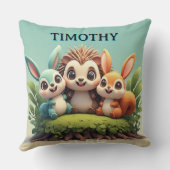Coussin Amis mignons d'animaux de la forêt (Verso)