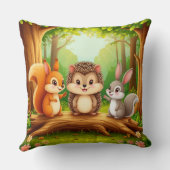 Coussin Amis mignons d'animaux de la forêt (Verso)