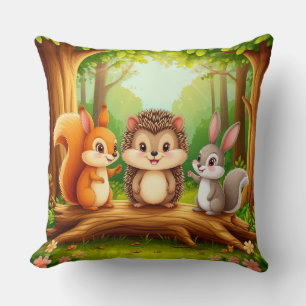 Coussin Amis mignons d'animaux de la forêt