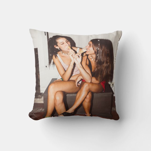 Coussin Amitié photo simple Besties BFF (Recto)