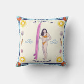 Coussin Among the waves, she finds herself. (Verso)