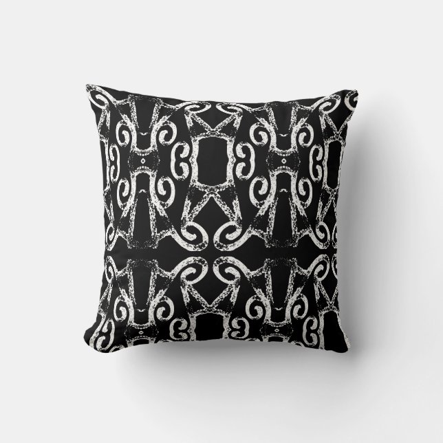 Coussin Amora noir et blanc (Recto)