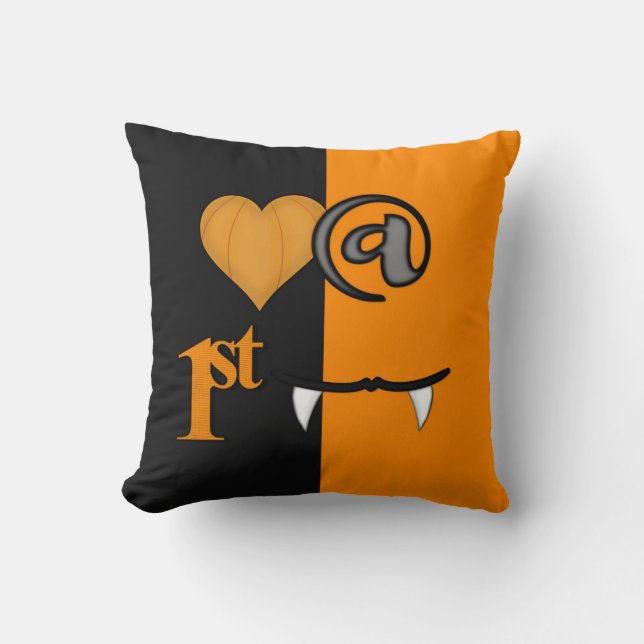 Coussin Amour à la première bouchée Halloween (Recto)