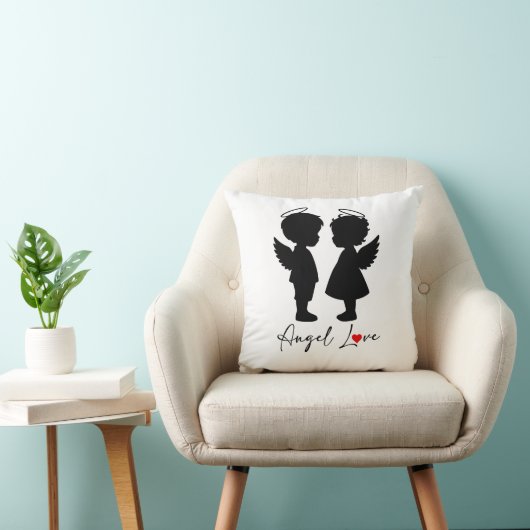 Coussin Amour Ange – Conception de Couple Ange Mignon (Chaise)