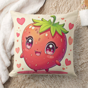 Coussin Amour aux fraises adorable