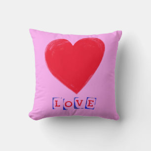 Coussin Amour avec un grand coeur Cadeau de Saint Valentin