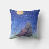 Coussin Amour, Baby Hippo et sa mère (Verso)
