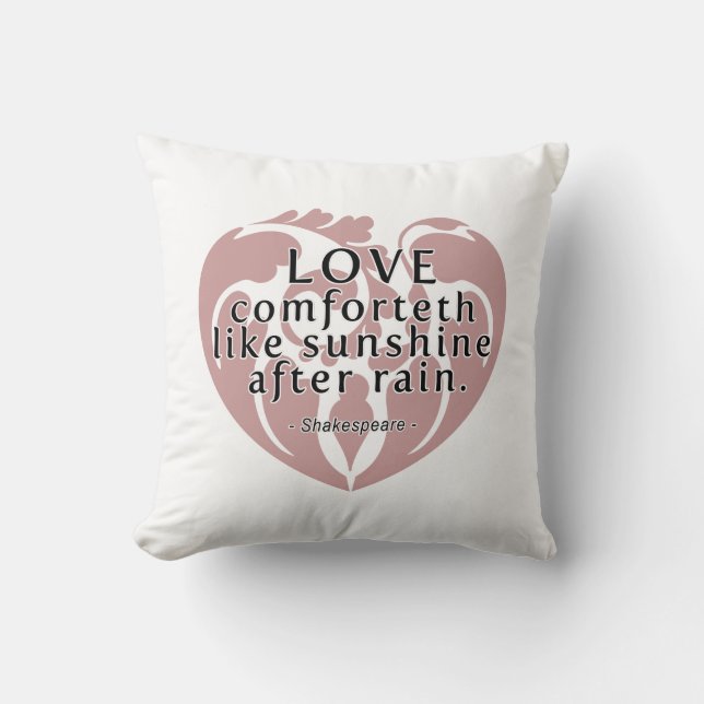 Coussin Amour Comforteth comme le soleil - citation de (Recto)