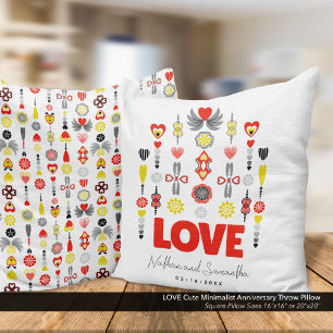 Coussin AMOUR Cute Minimaliste Anniversaire