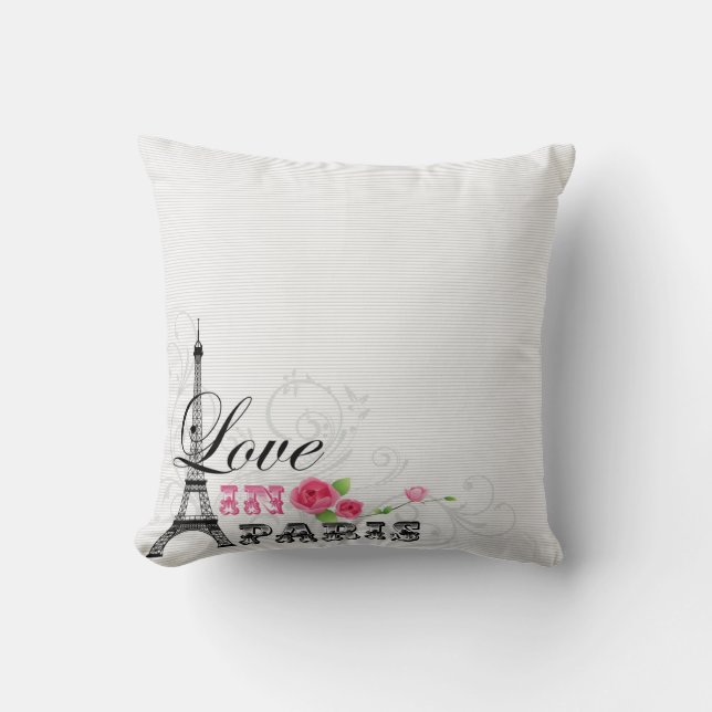 Coussin Amour dans le carreau de Paris (Recto)