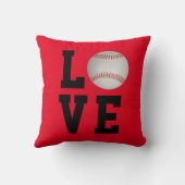 Coussin Amour de base-ball personnalisable (Verso)