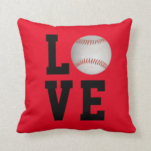 Coussin Amour de base-ball personnalisable
