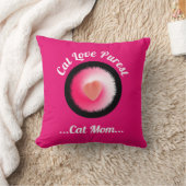 Coussin Amour de chat Citation drôle personnalisée rose (Couverture)