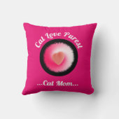 Coussin Amour de chat Citation drôle personnalisée rose (Verso)