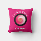 Coussin Amour de chat Citation drôle personnalisée rose (Recto)