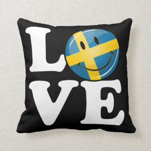 Coussin Amour de drapeau de sourire de la Suède