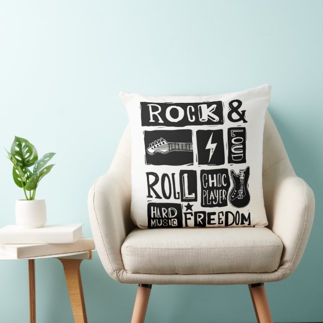 Coussin Amour de la musique Rock & Roll (Chaise)