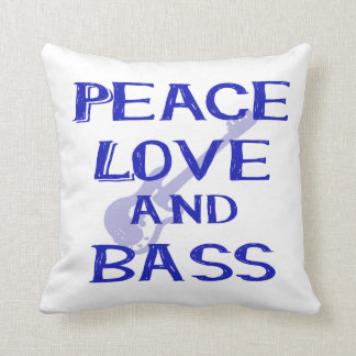 Coussin amour de paix et guitare bleue du bernice W de