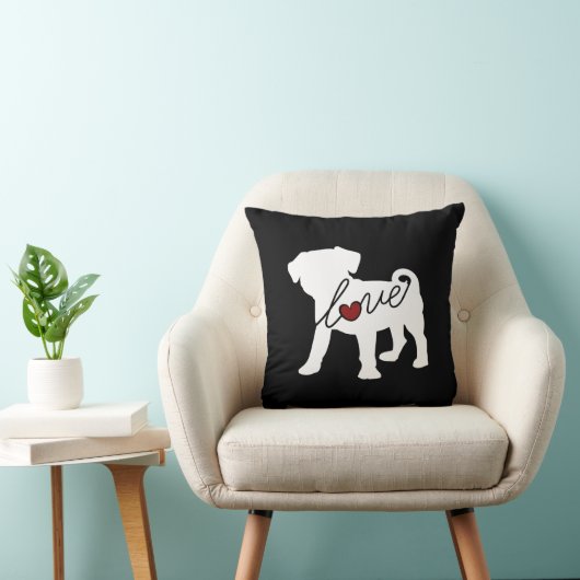 Coussin Amour de Puggle (carlin/beagle) (Chaise)