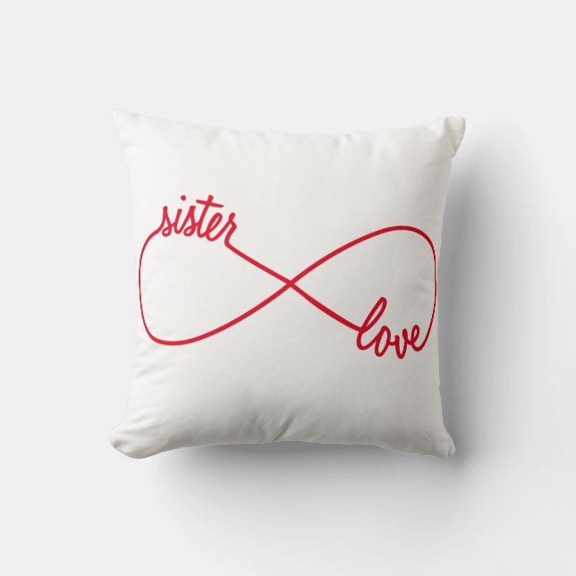 Coussin Amour de soeur, signe d'infini (Recto)