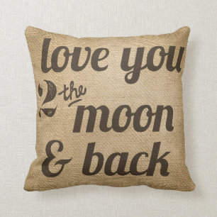 Coussin Amour de toile de jute vous 2 de lune l'homosexuel