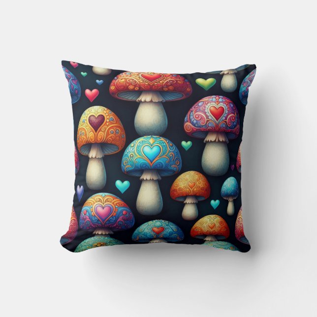 Coussin Amour des champignons (Recto)