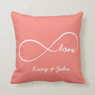 Coussin Amour d'infini - rose de corail