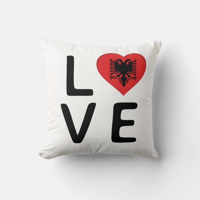Coussin Amour - Drapeau Albanie (Recto)
