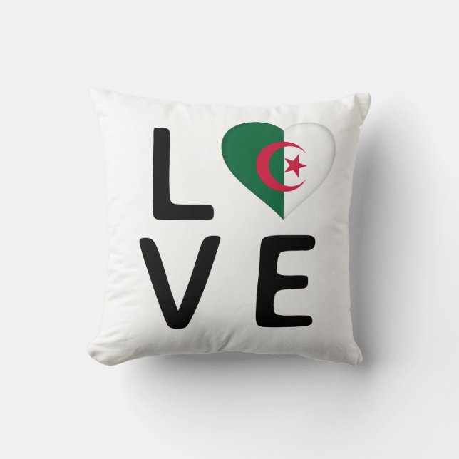Coussin Amour - Drapeau Algérie (Recto)
