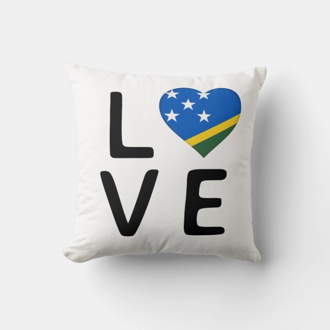 Coussin Amour - Drapeau des Îles Salomon (Recto)