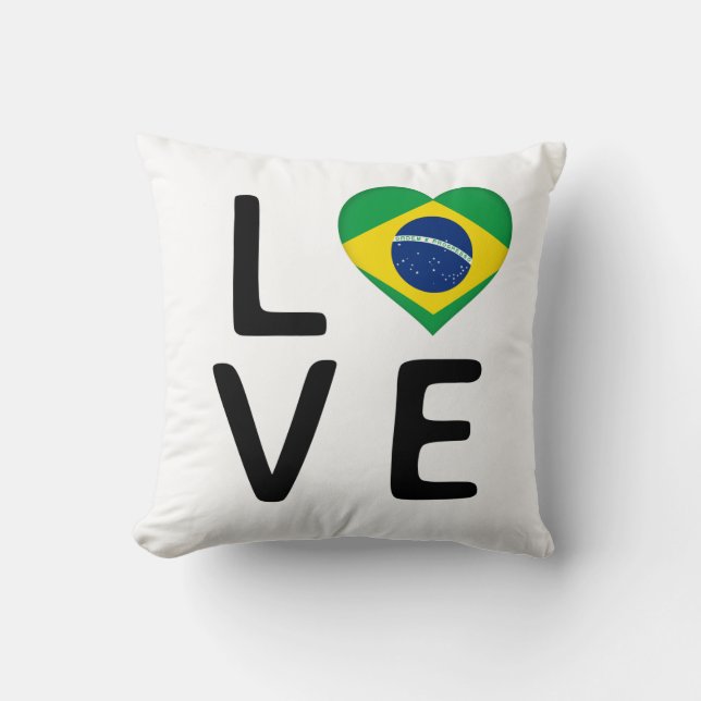 Coussin Amour - Drapeau du Brésil (Recto)