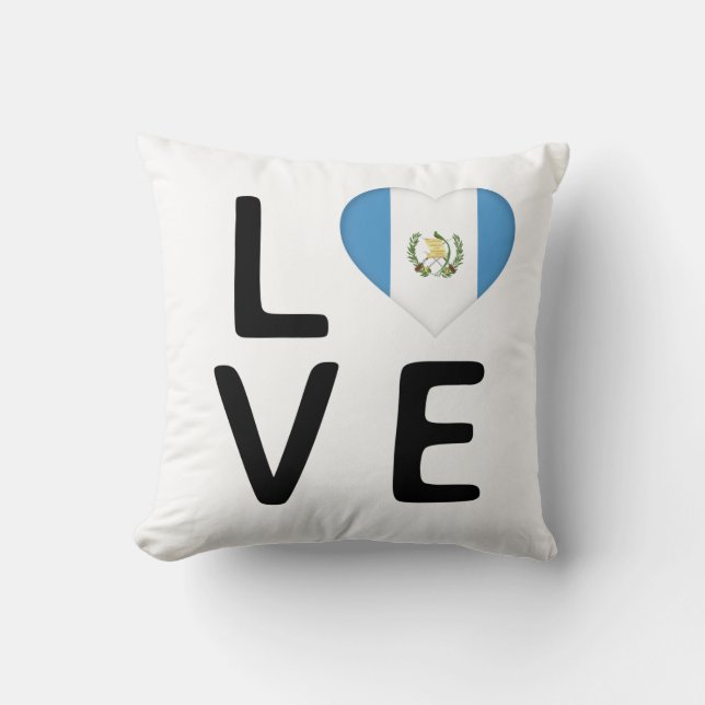 Coussin Amour - Drapeau du Guatemala (Recto)