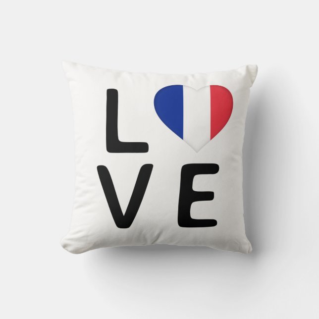 Coussin Amour - Drapeau France (Recto)