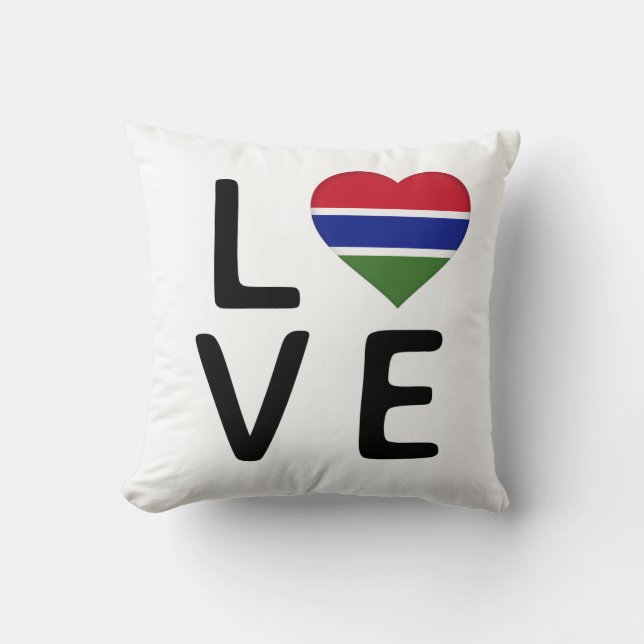 Coussin Amour - Drapeau Gambie (Recto)