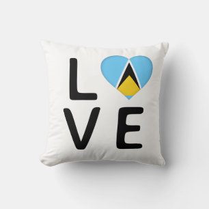 Coussin Amour - Drapeau Sainte-Lucie
