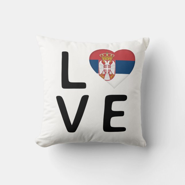 Coussin Amour - Drapeau Serbie (Recto)