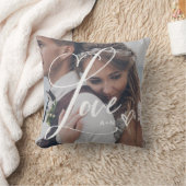 Coussin Amour en écriture élégante | Deux photos avec cœur (Couverture)