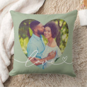 Coussin Amour en Script Vert Coeur Personnalisé En Forme P (Couverture)