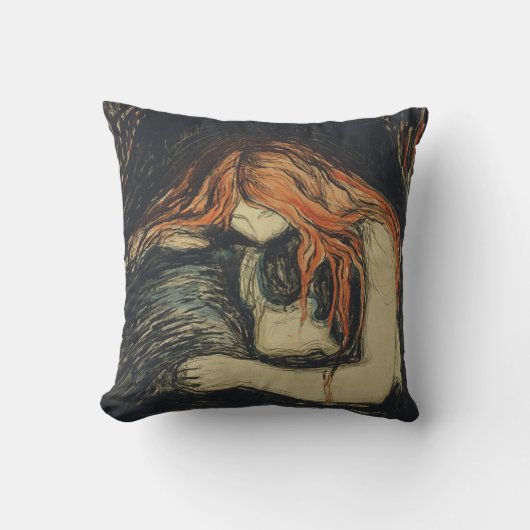 Coussin Amour et douleur (Le Vampire) (par Edvard Munch) (Recto)