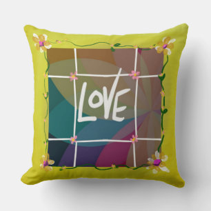 Coussin Amour et fleurs