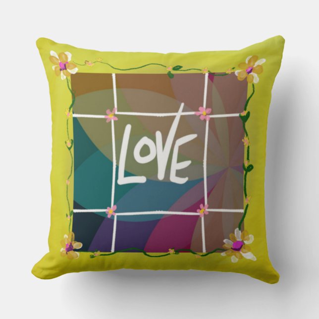 Coussin Amour et fleurs (Recto)