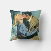 Coussin Amour et romance vintage, danse de Noël (Verso)