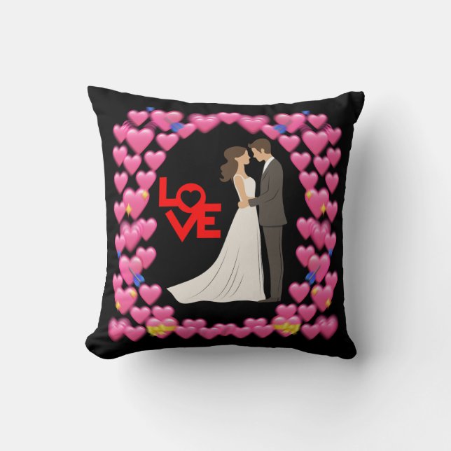 Coussin Amour mariage - Romantique (Recto)