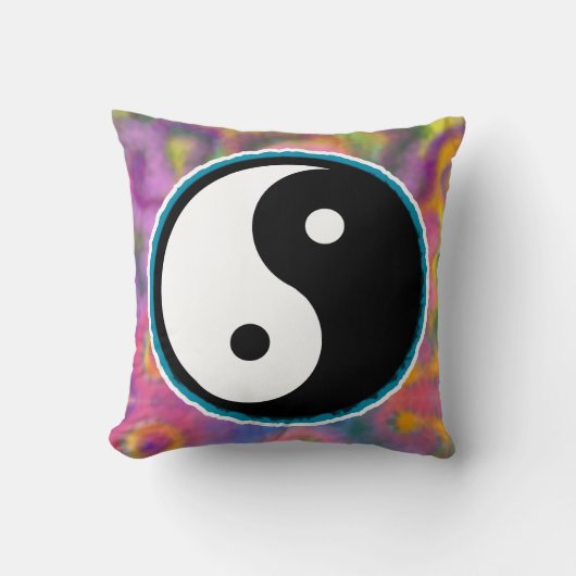 Coussin Amour, Paix et Teinture Yin Yang Haut Jeu d'oreill (Recto)